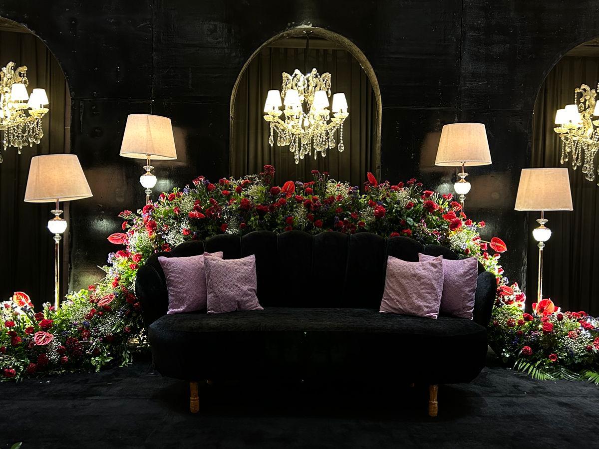 Bride and groom throne setup by Nagar Events