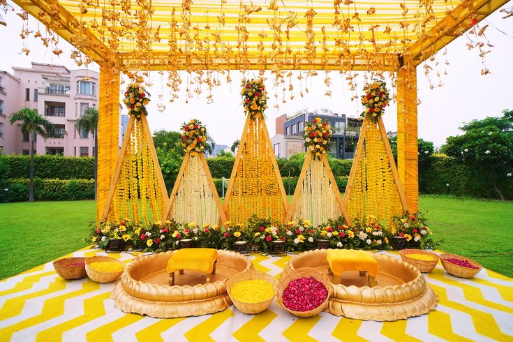 Haldi decor design by Nagar Events
