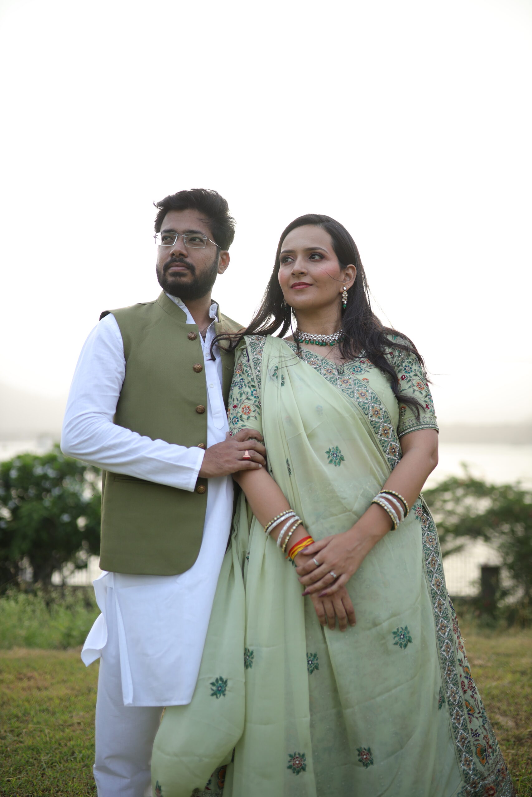 Couple during a pre-wedding shoot by Nagar Events