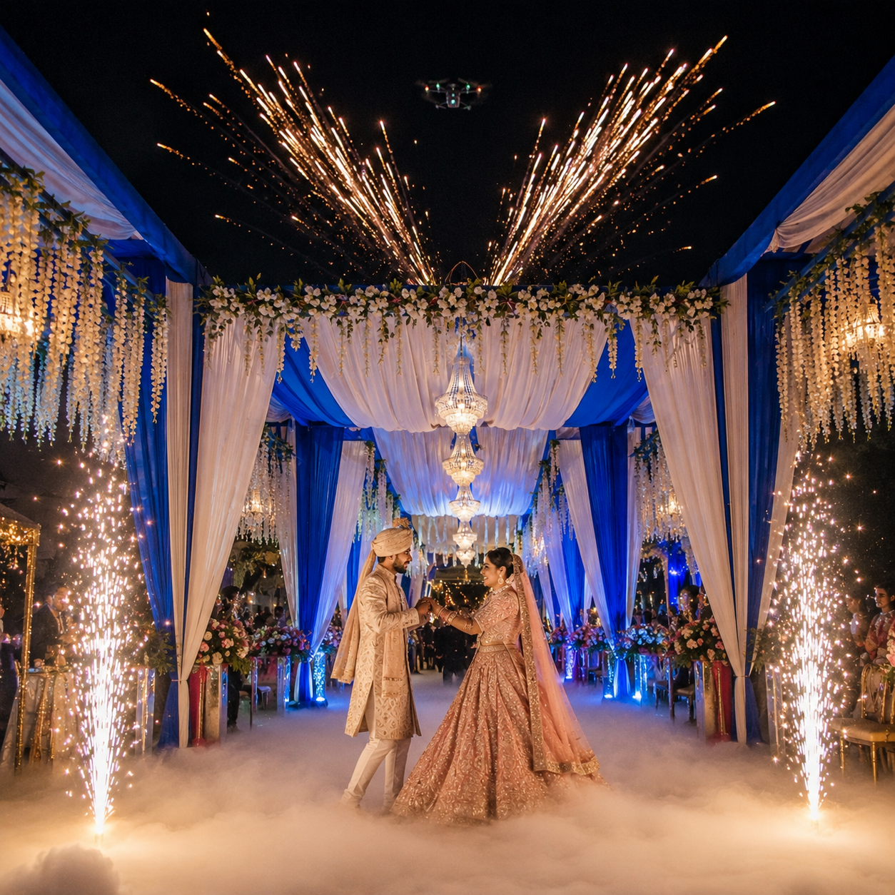 Happy couple portrait by Nagar Events